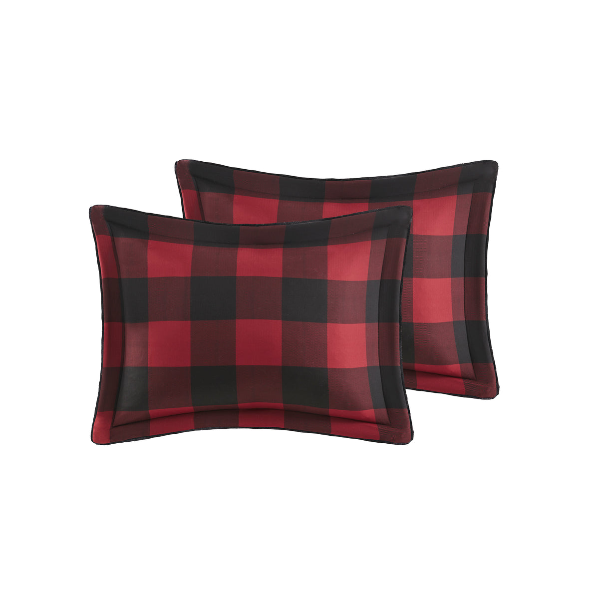 Bernston Faux Wool to Faux Fur Down Alternative Comforter Set - Red Buffalo Check