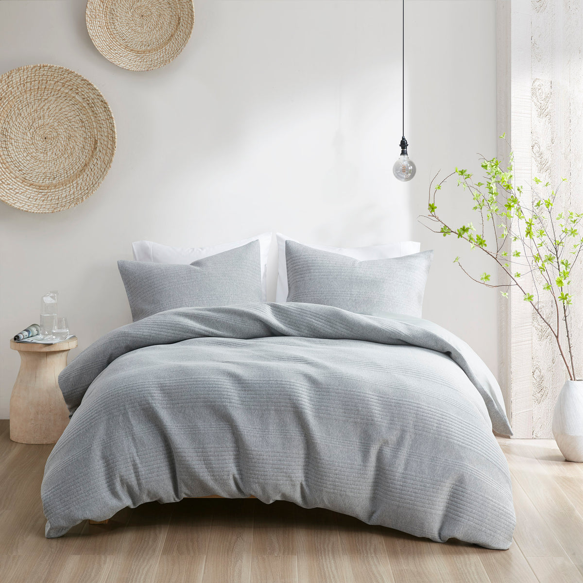 Ellis 3 Piece Duvet Set - Heathered Gray