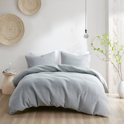 Ellis 3 Piece Duvet Set - Heathered Gray