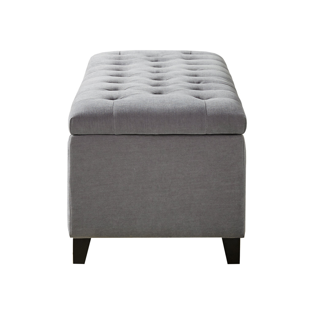 Shandra Tufted Top Upholstered Storage Bench - Grey