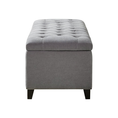 Shandra Tufted Top Upholstered Storage Bench - Grey