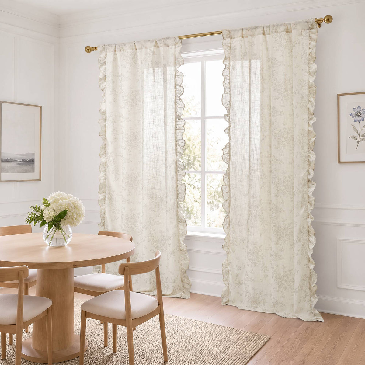 Adele Ruffle Window Panel - Neutral