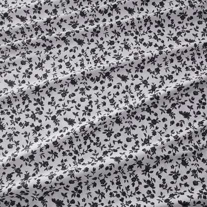 Printed Microfiber Sheet Set - Black Floral