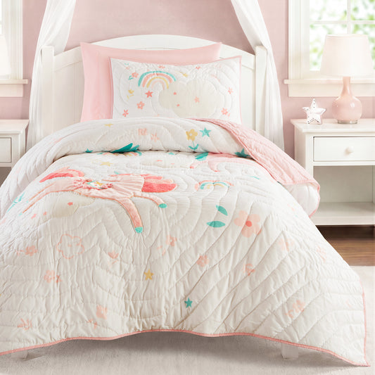 Unicorn Dream Quilt Set - Pink