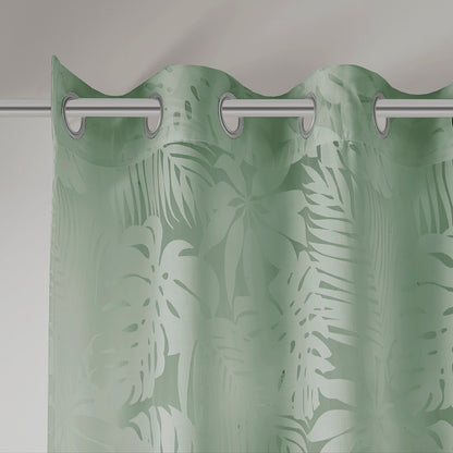 Leilani Palm Leaf Burnout Window Sheer - Sage Green