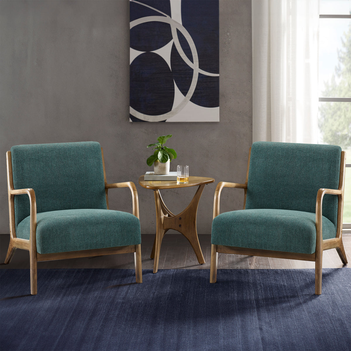 Novak Lounge Chair Set of 2 - Teal
