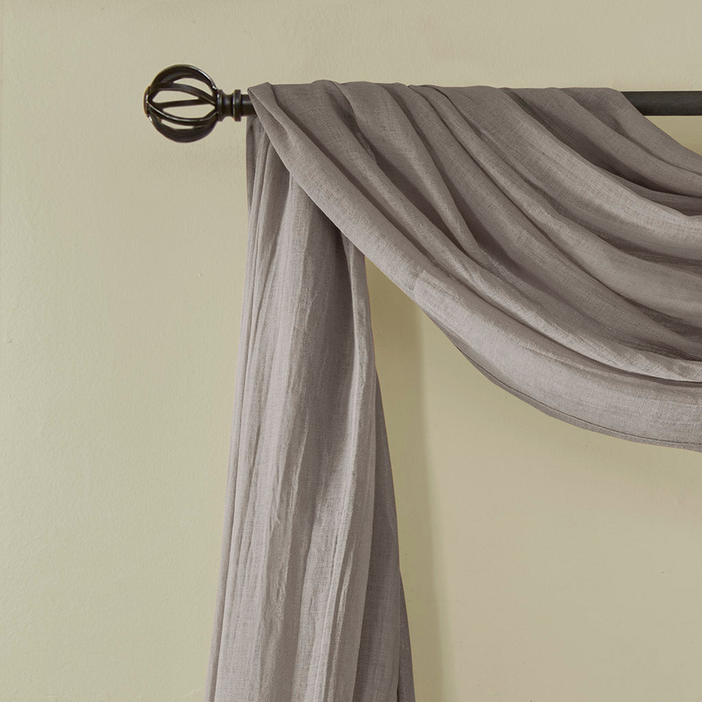 Harper Solid Crushed Scarf Sheer - Grey