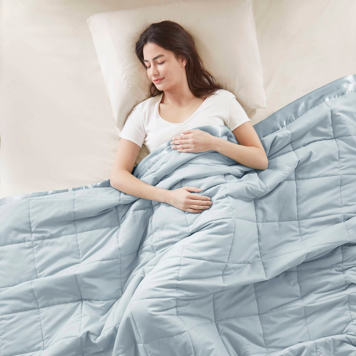 Windom Lightweight Down Alternative Blanket with Satin Trim - Blue