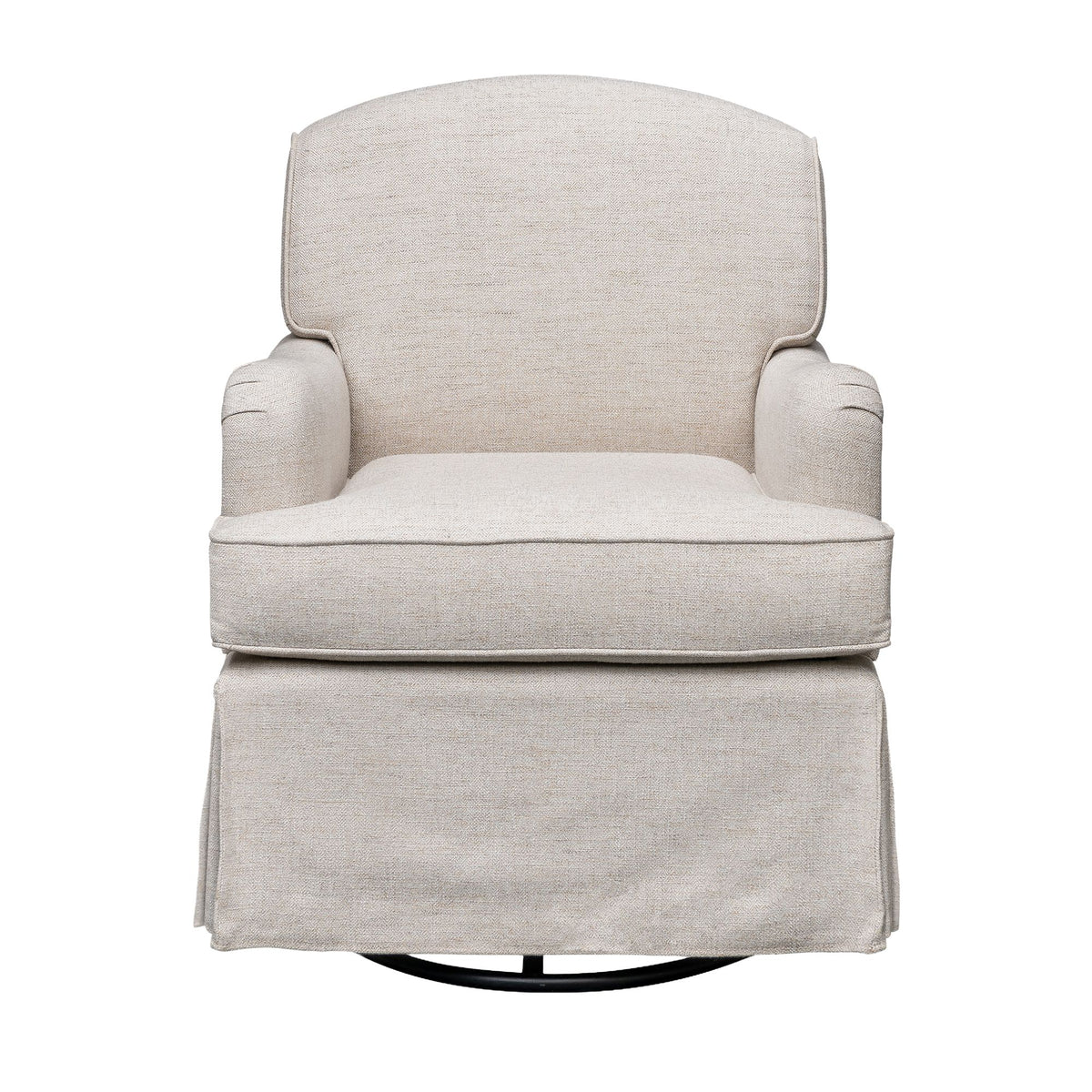 Melody Swivel Glider Skirted ArmChair - Cream