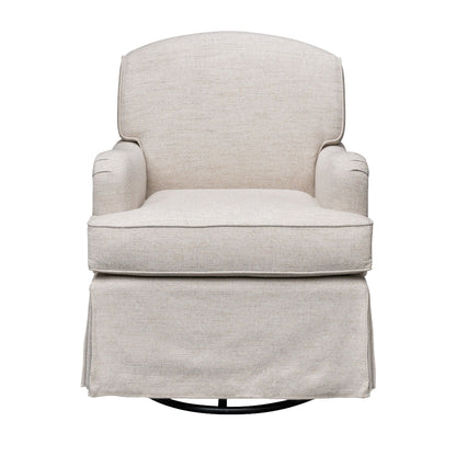 Melody Swivel Glider Skirted ArmChair - Cream