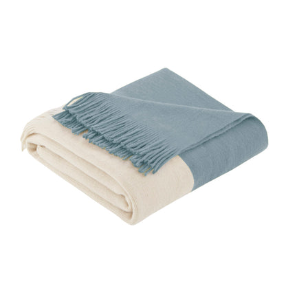 Stockholm Color Block Faux Cashmere Throw - Aqua