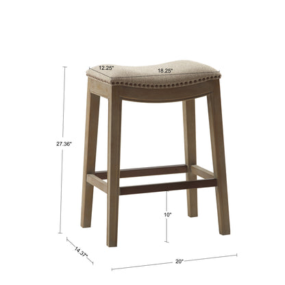 Belfast Saddle Counter Stool - Linen