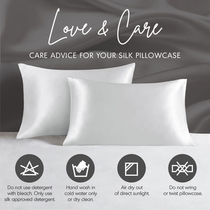 100% Mulberry Silk Pillowcase Single Piece - Ivory