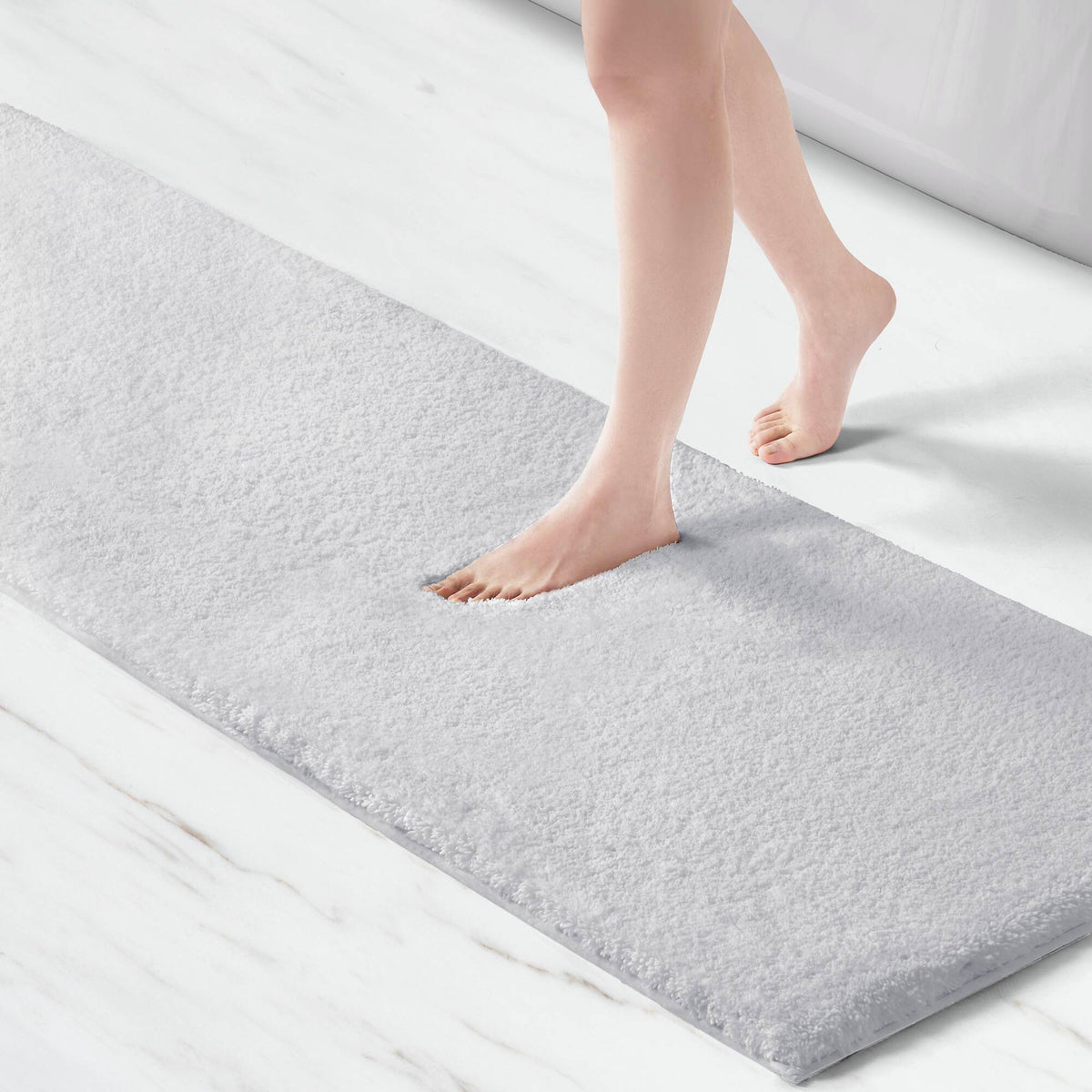 Marshmallow Bath Rug Collection - Silver