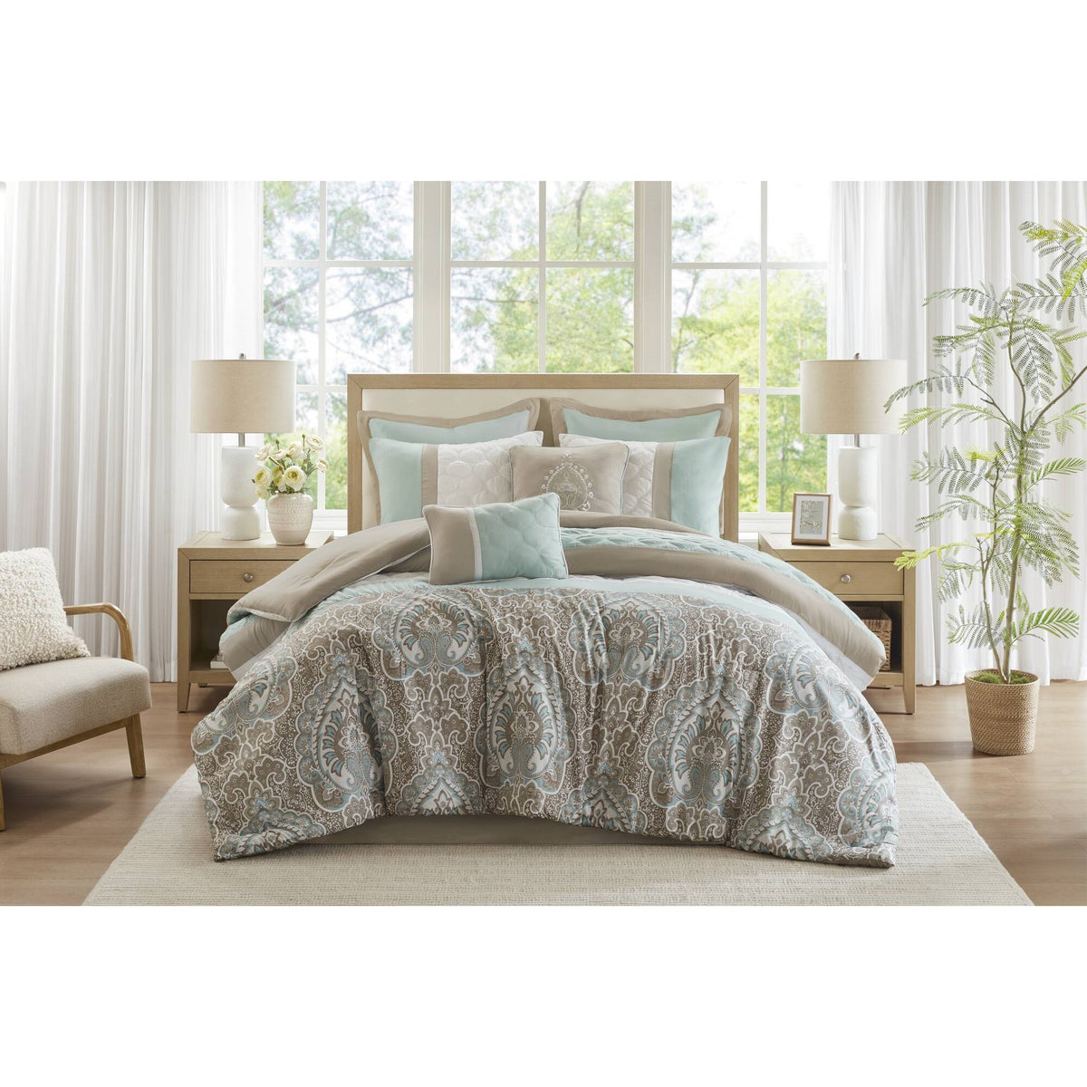 Shawnee 8 Piece Comforter Set - Seafoam