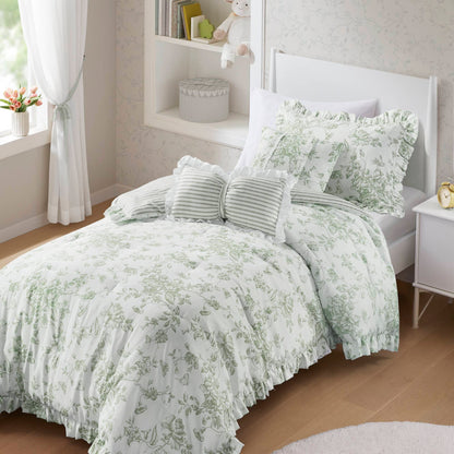 Adele Comforter Set with Decorative Pillows - Green