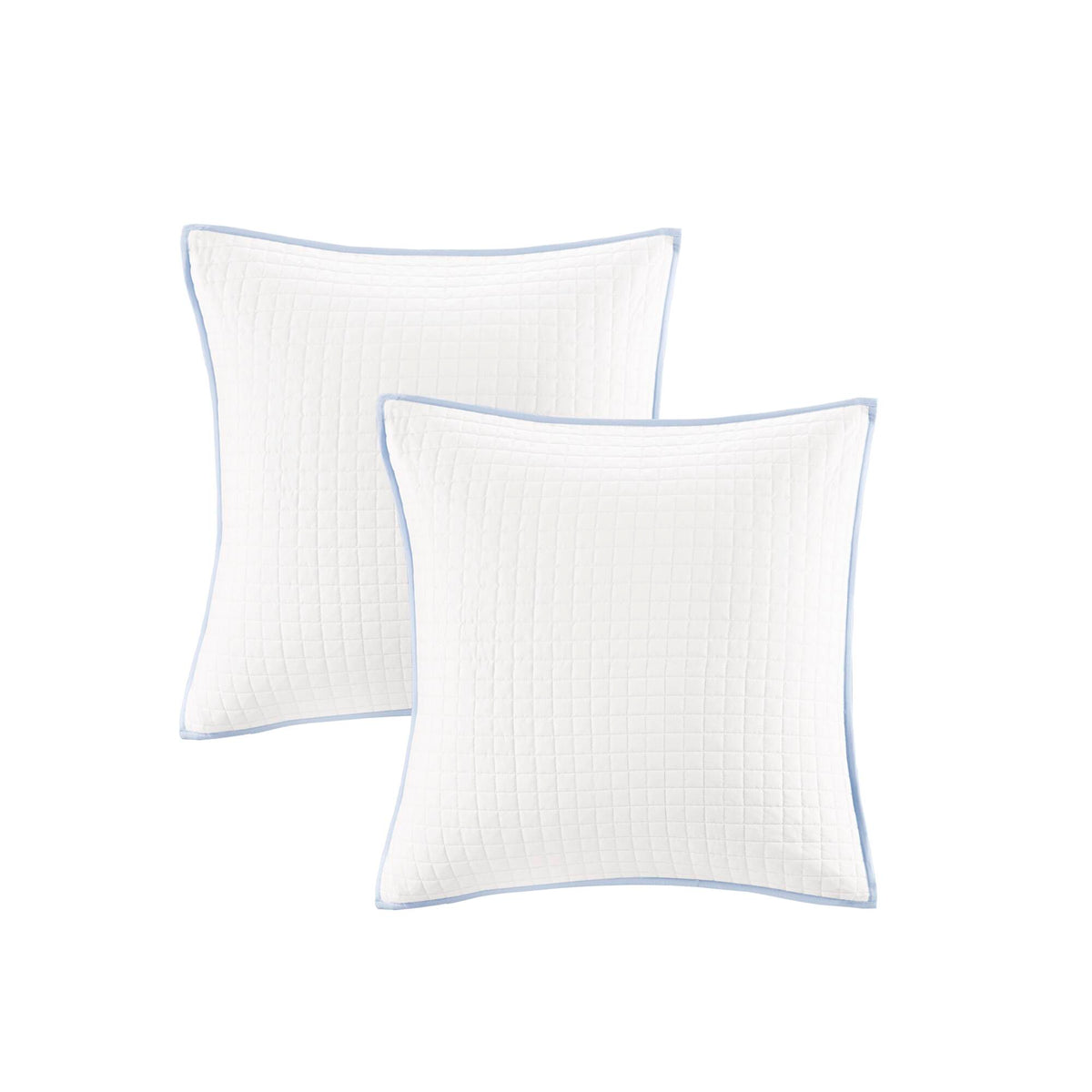 Brooklyn Cotton Jacquard Comforter Set with Euro Shams and Throw Pillows - Blue