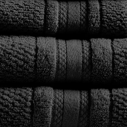 Adrien Super Soft Cotton Quick Dry Bath Towel 6 Piece Set - Black