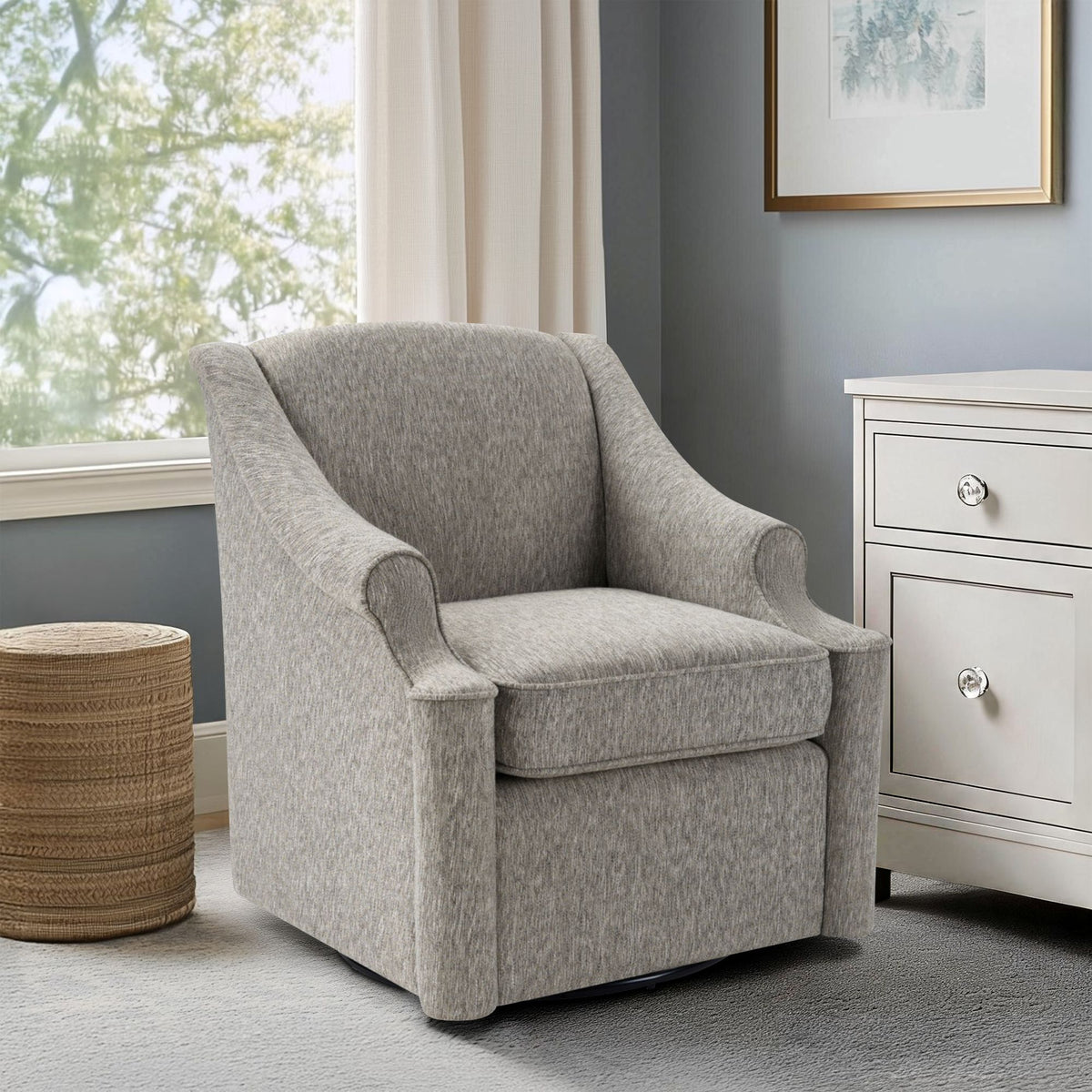 Justin Swivel Glider Chair - Grey Multi