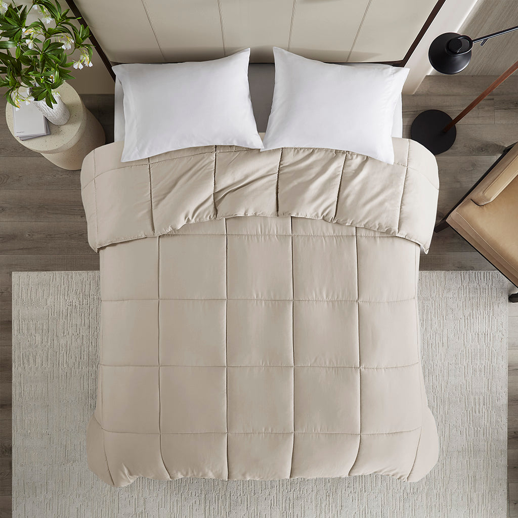 Winfield 300 Thread Count Cotton Shell Luxury Down Alternative Comforter - Tan