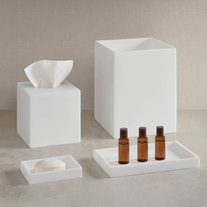 Clear Resin Bath Accessories set, Frosted White - Frosted White