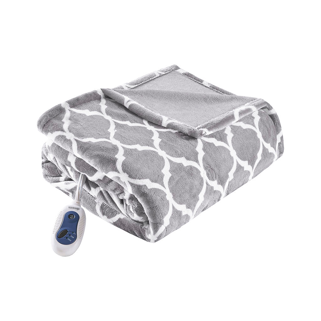 Heated Ogee Throw - Grey