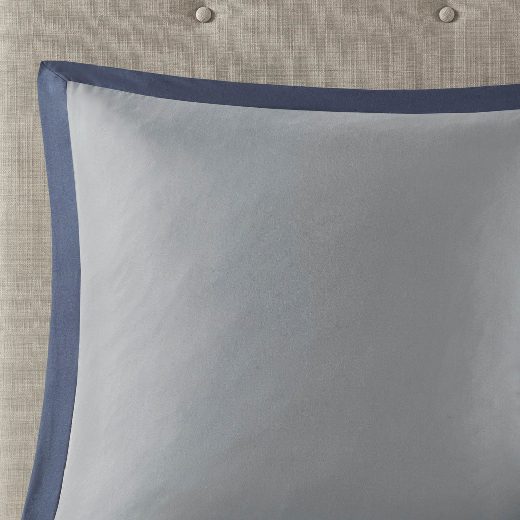 Powell 8 Piece Embroidered Comforter Set - Navy