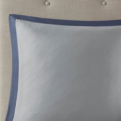 Powell 8 Piece Embroidered Comforter Set - Navy