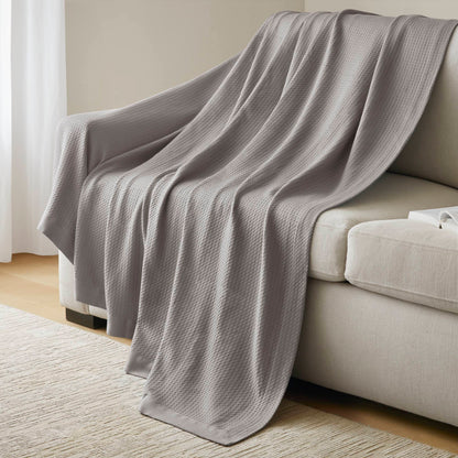 100% Certified Egyptian Cotton Blanket - Grey