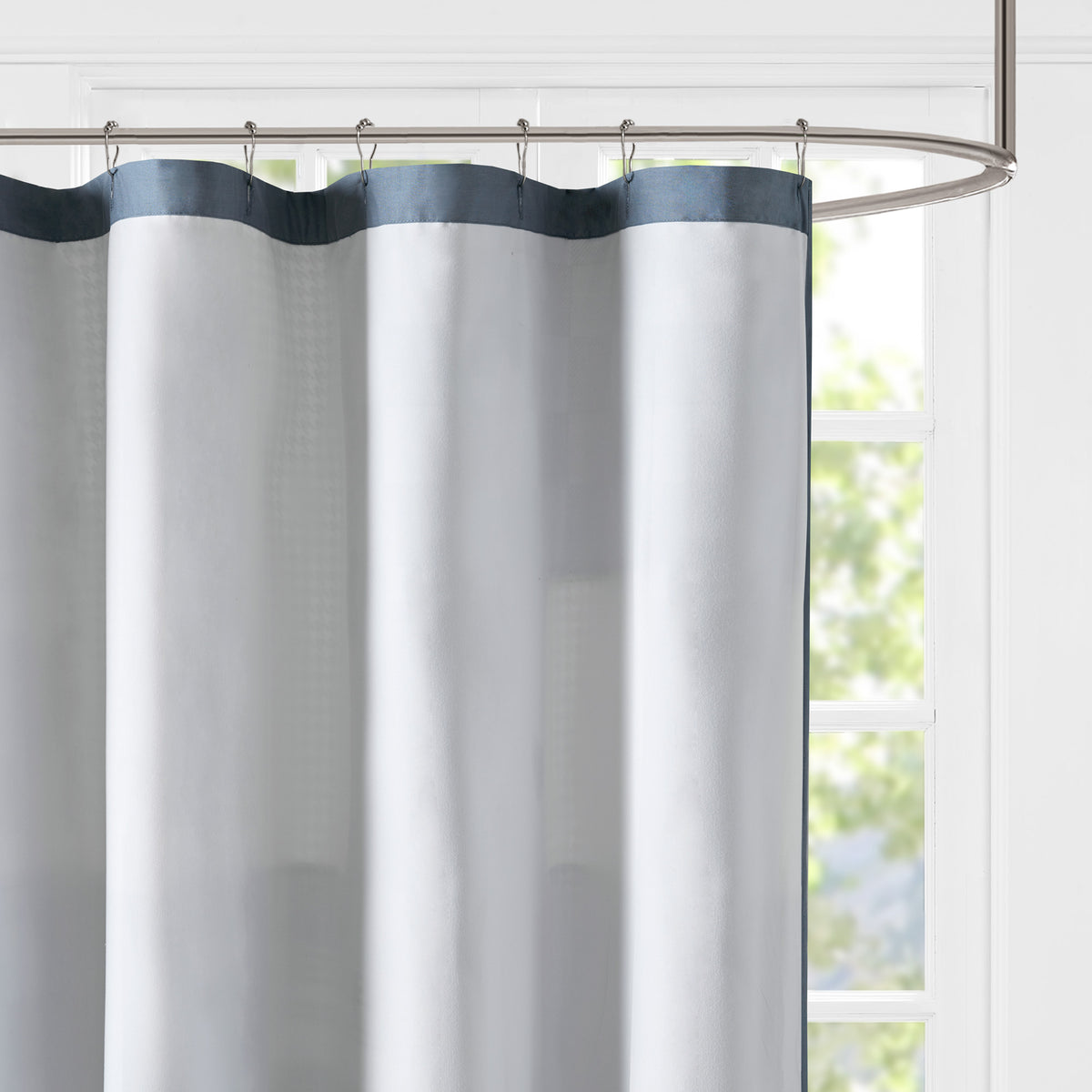 Winter Hills 100% Cotton Shower Curtain - Blue