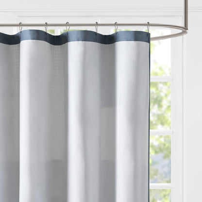 Winter Hills 100% Cotton Shower Curtain - Blue