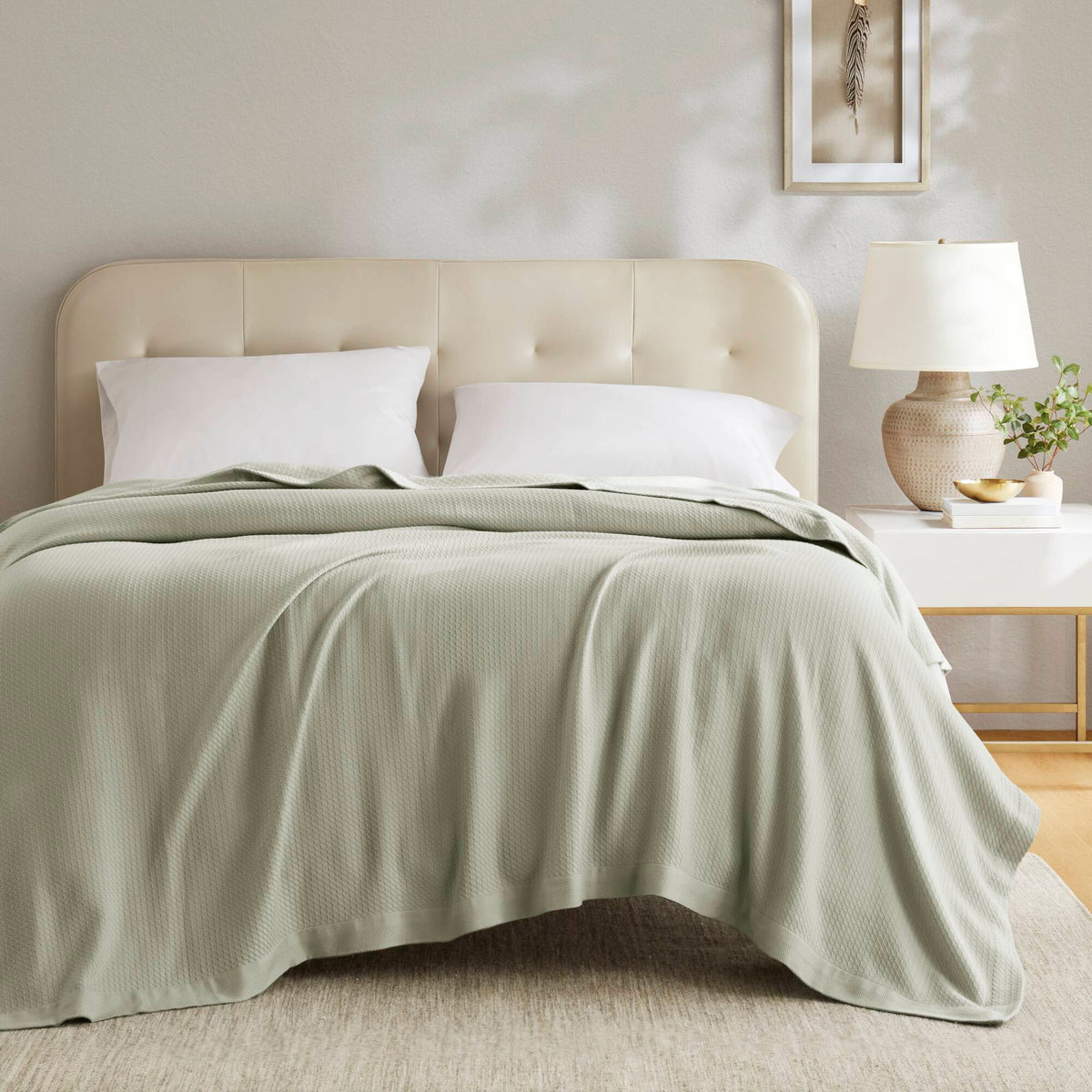 100% Certified Egyptian Cotton Blanket - Sage Green