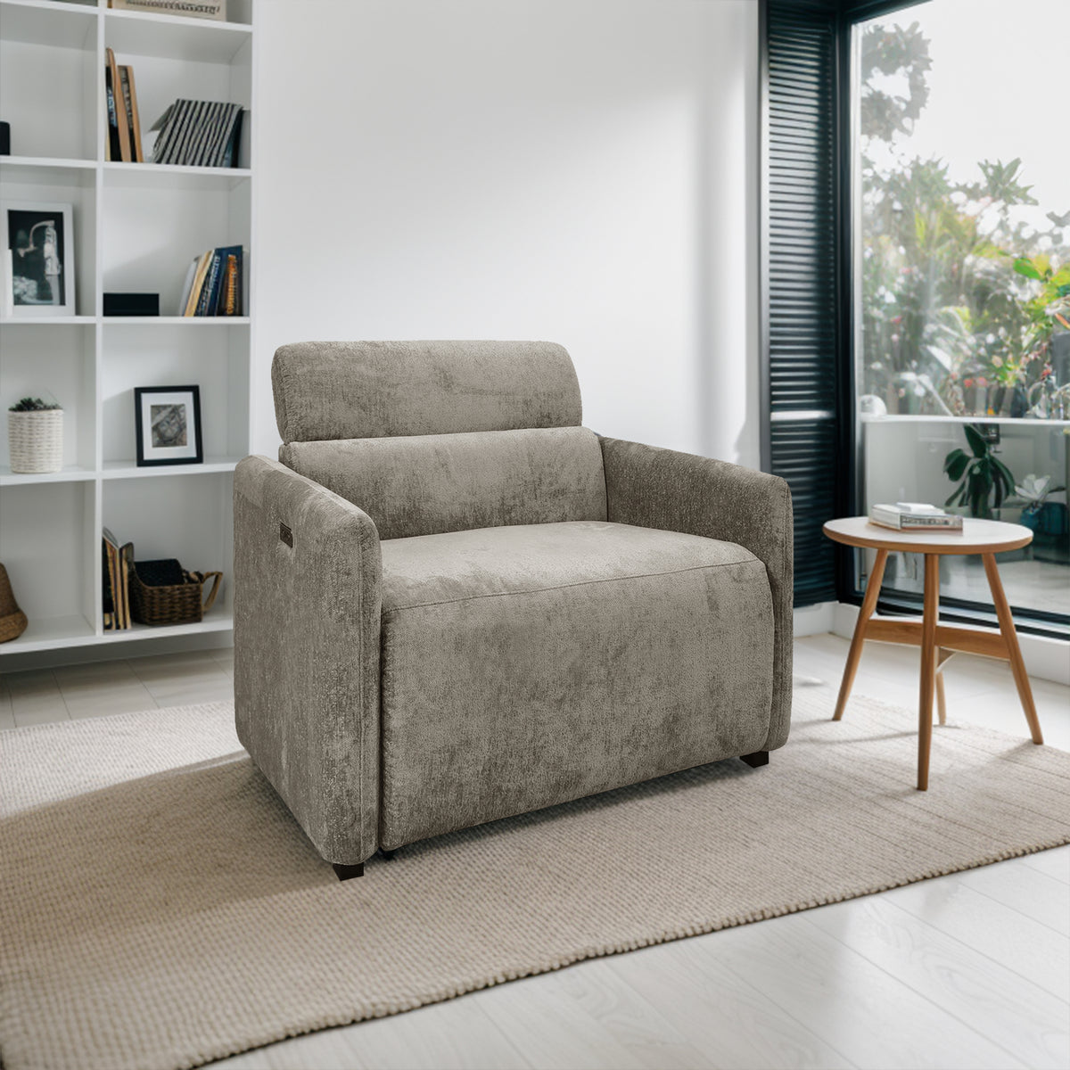 Ava Power Modern Recliner - Beige