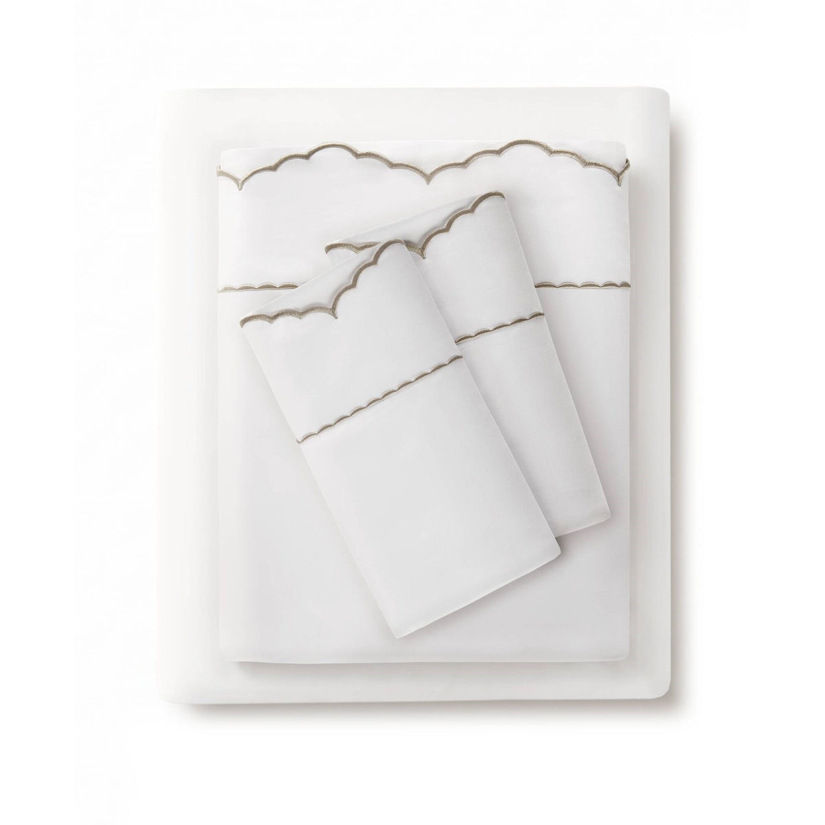 Brielle Scalloped Edge Cotton Sheet Set - Linen