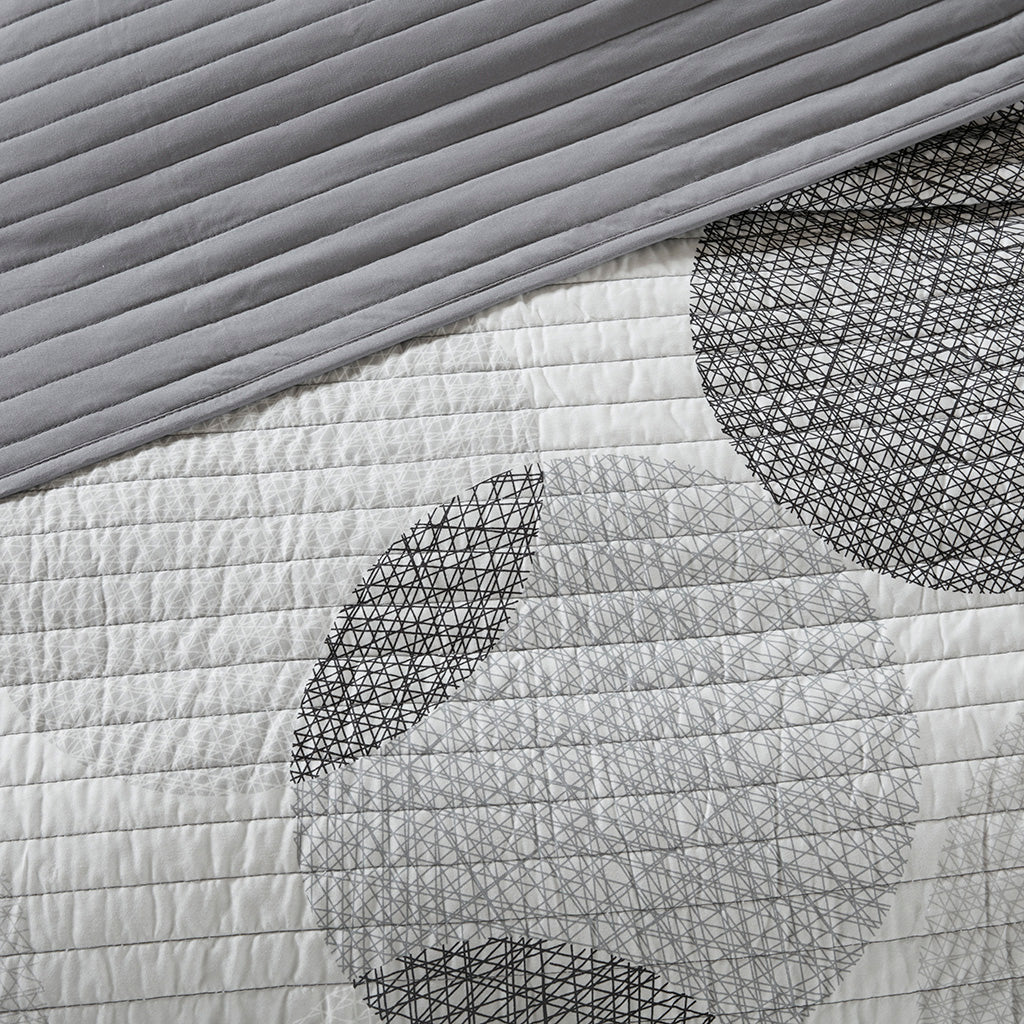 Knowles Quilt Set with Cotton Bed Sheets - Grey