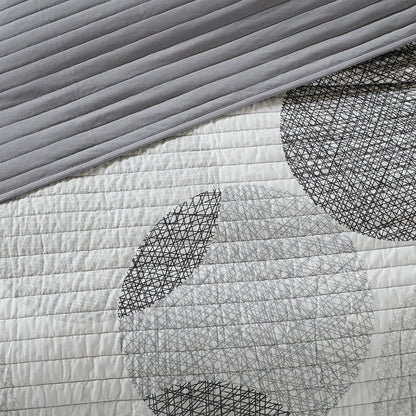 Knowles Quilt Set with Cotton Bed Sheets - Grey