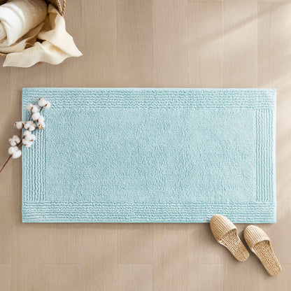 Splendor 100% Cotton Tufted 3000 GSM Reversible Bath Rug - Blue