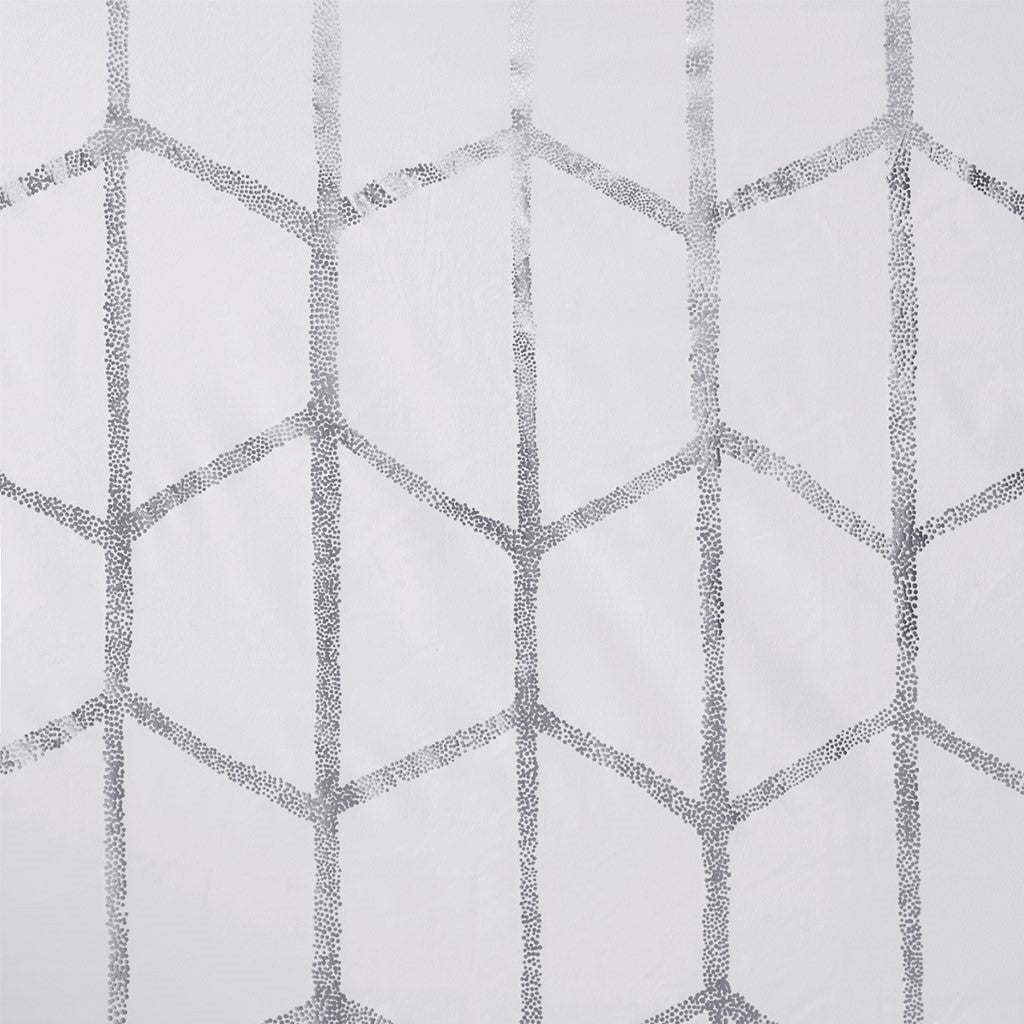 Raina Total Blackout Metallic Print Grommet Top Curtain