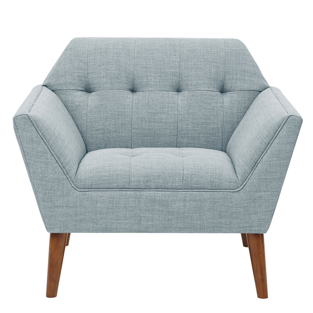 Newport Wide Mid-Century Modern Lounge Chair - Light Blue