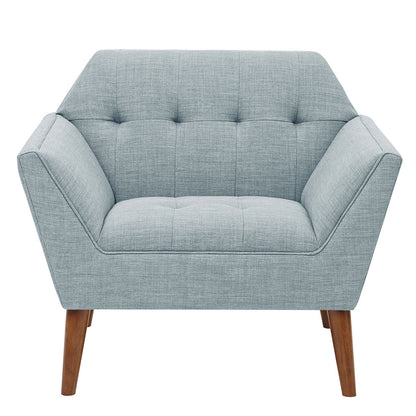 Newport Wide Mid-Century Modern Lounge Chair - Light Blue