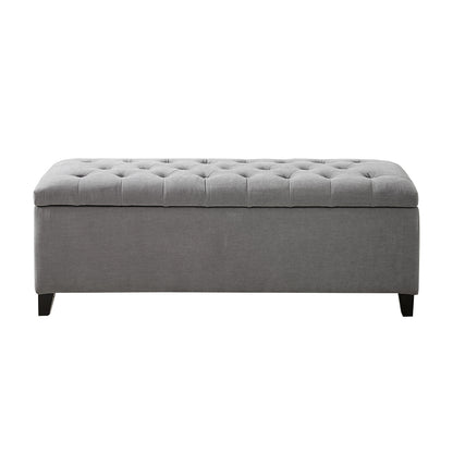 Shandra Tufted Top Upholstered Storage Bench - Grey