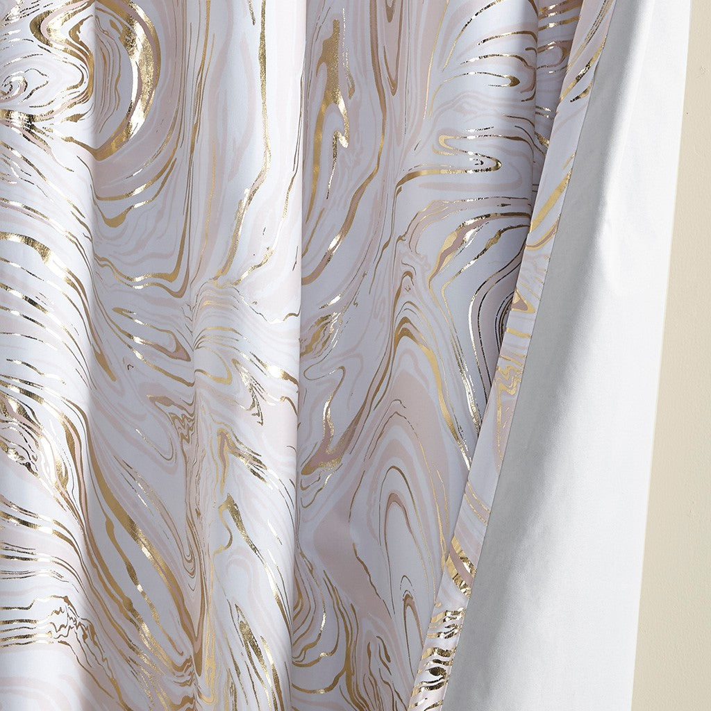Rebecca Grommet Top Metallic Printed Total Blackout Curtain