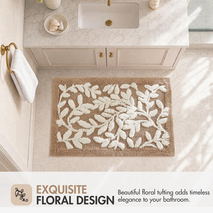 Serene Cotton Tufted Bath Rug - Mushroom