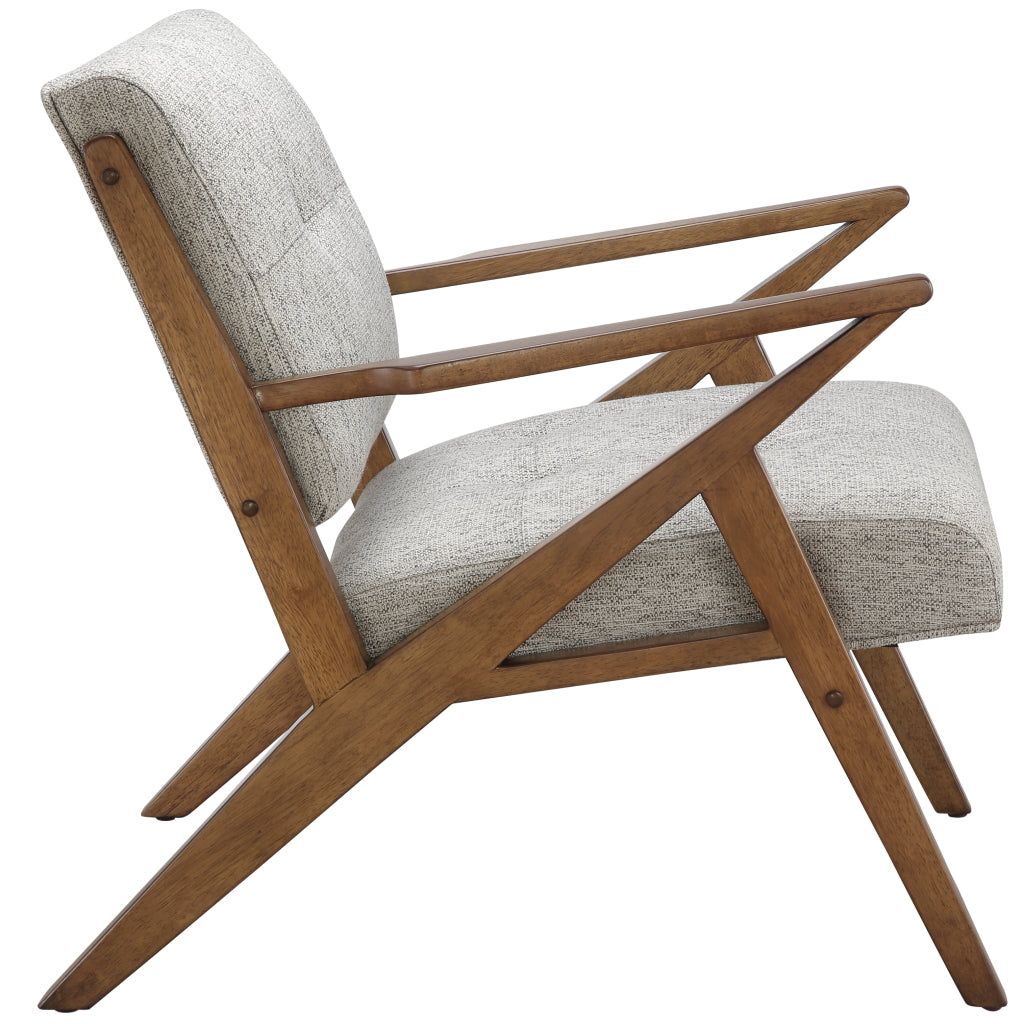 Rocket Upholstered Arm Chair with Angled Wood Frame - Light Grey