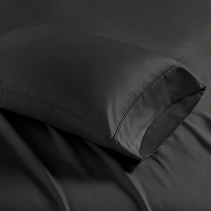 1500 Thread Count Cotton Blend 4 PC Sheet Set - Black