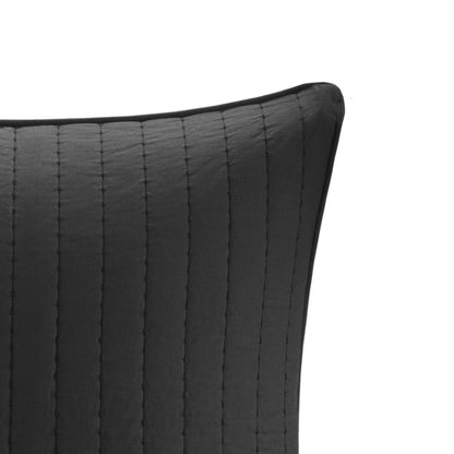 Camila Cotton Quilted Euro Sham - Black