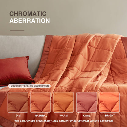Windom Lightweight Down Alternative Blanket with Satin Trim - Orange