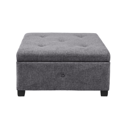Della Soft Close Storage Ottoman - Charcoal