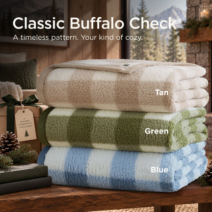 Burlington Berber Blanket - Green Buffalo