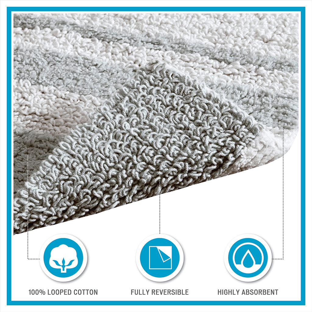 Spa Cotton Reversible Bath Rug - Aqua